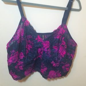 Blue & pink lace bralette [Torrid]